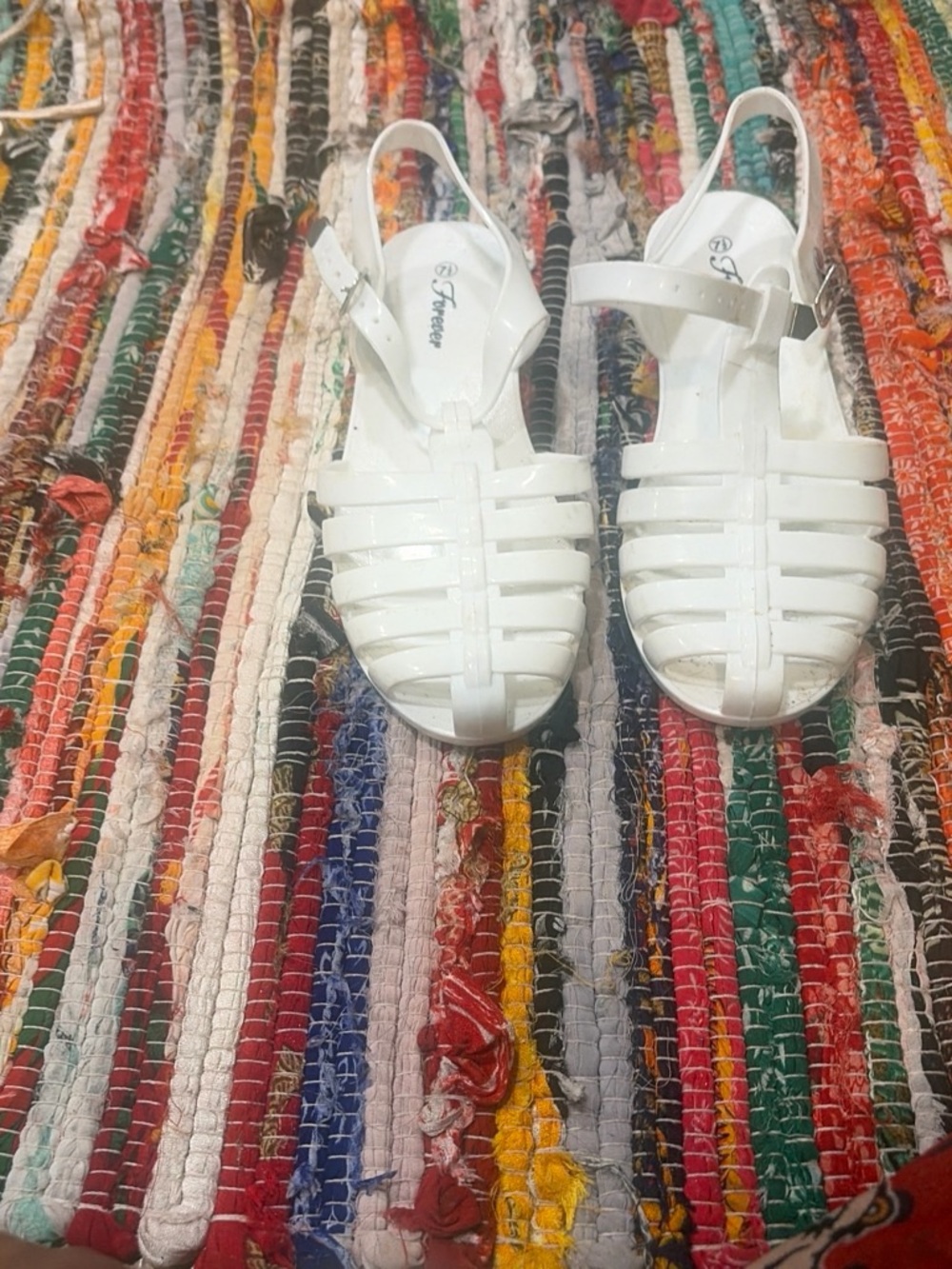 White Jelly Sandals - Strappy Slingback